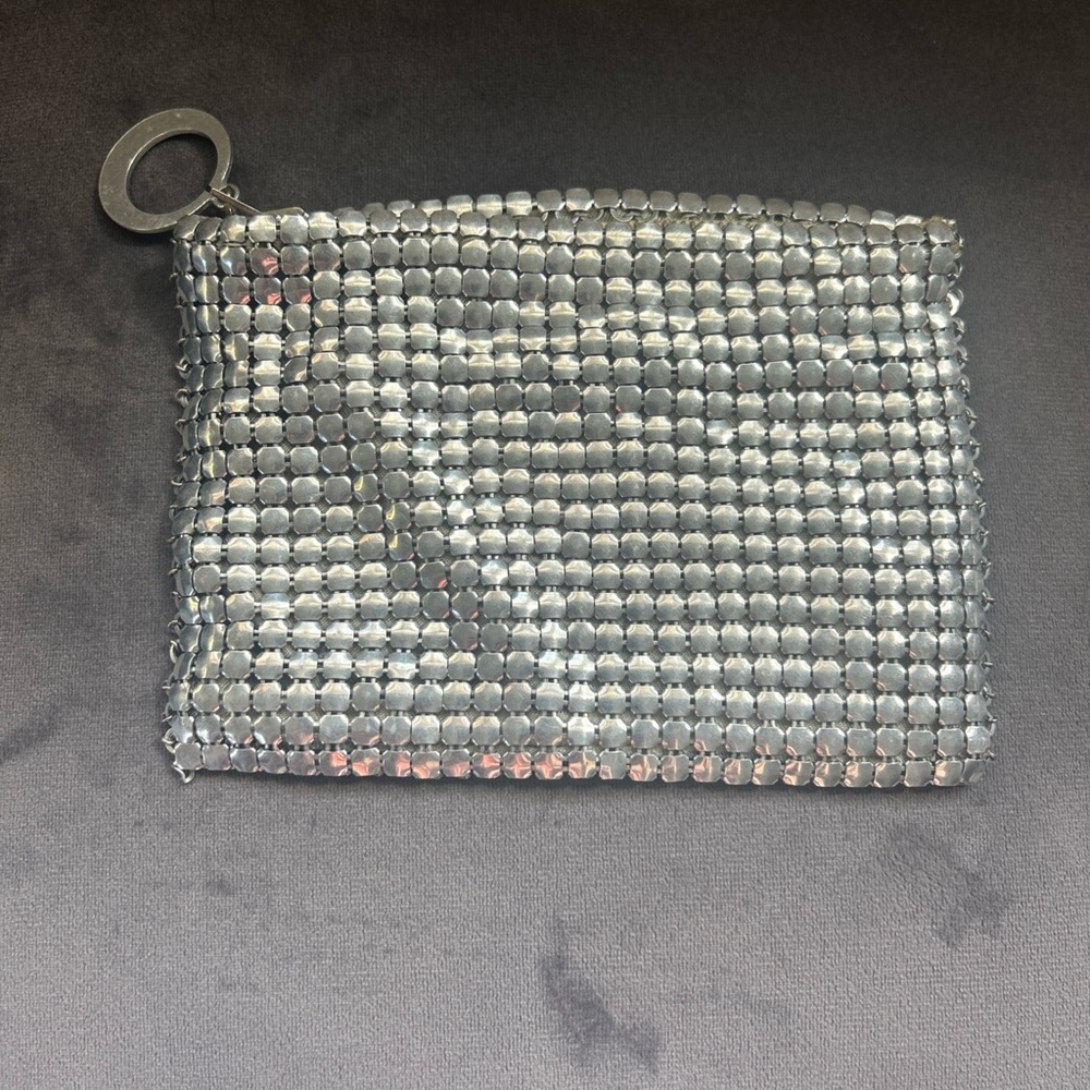 Vintage Silver Mesh Clutch Bag